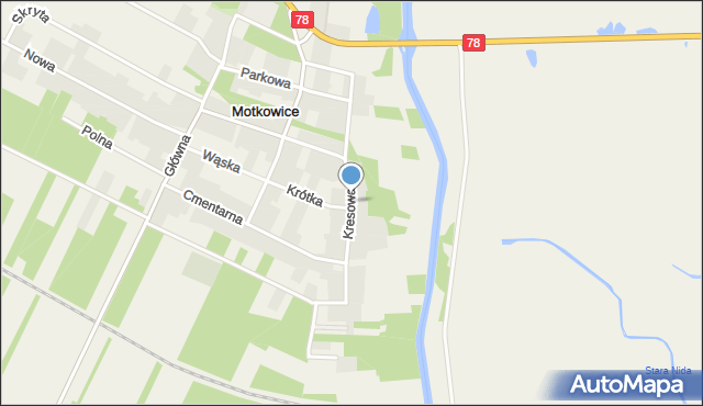 Motkowice, Kresowa, mapa Motkowice