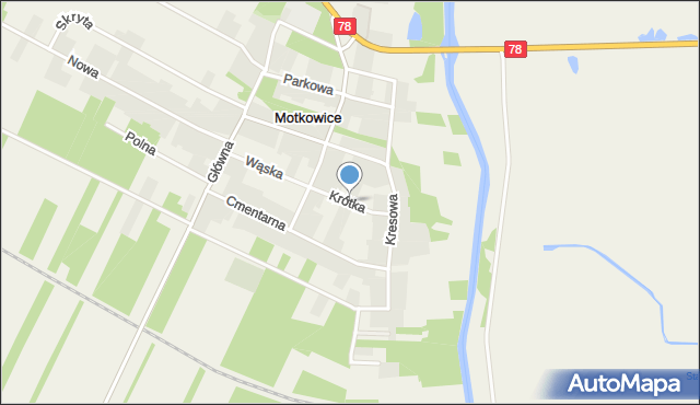 Motkowice, Krótka, mapa Motkowice