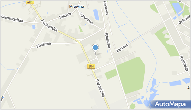 Mrowino, Kręta, mapa Mrowino