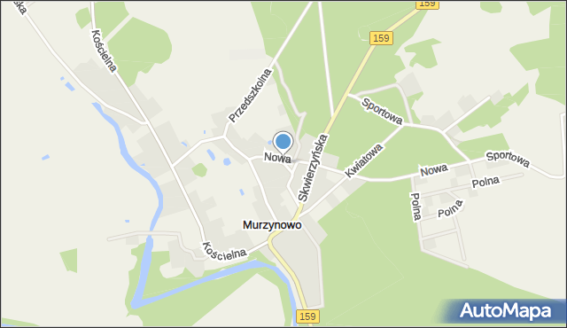 Murzynowo gmina Skwierzyna, Krótka, mapa Murzynowo gmina Skwierzyna