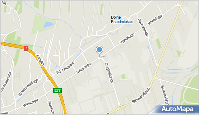 Myślenice, Króla Kazimierza Wielkiego, mapa Myślenice