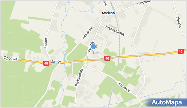 Myślina, Krótka, mapa Myślina