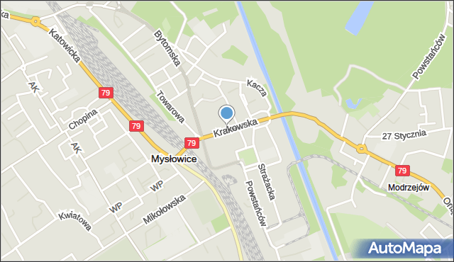 Mysłowice, Krakowska, mapa Mysłowice