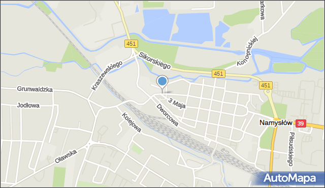 Namysłów, Króla Bolesława Chrobrego, mapa Namysłów