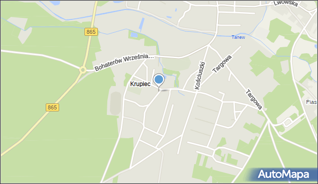 Narol, Krupiecka, mapa Narol