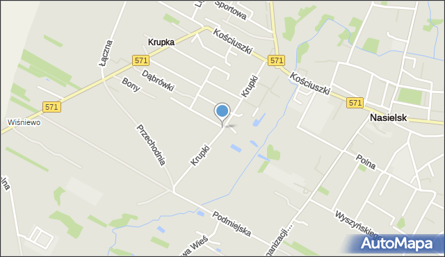 Nasielsk, Krupki, mapa Nasielsk