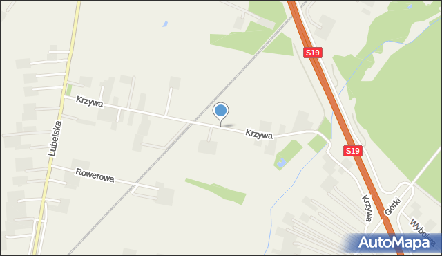 Niedrzwica Duża, Krzywa, mapa Niedrzwica Duża