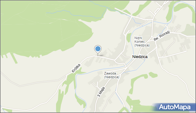 Niedzica, Krótka, mapa Niedzica