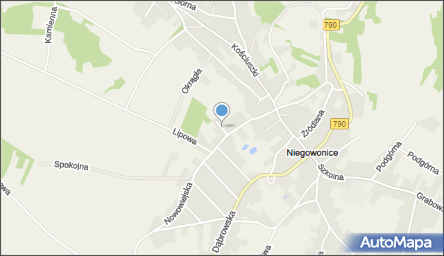 Niegowonice, Krótka, mapa Niegowonice