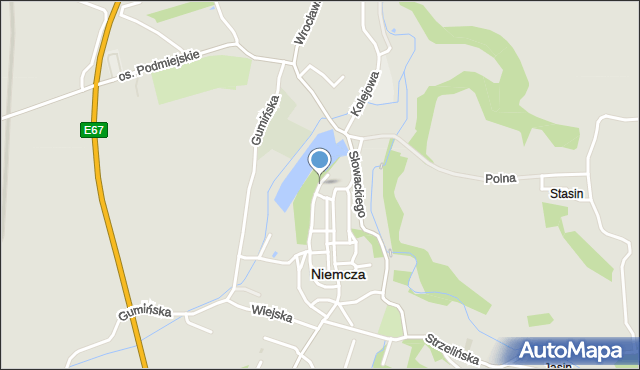 Niemcza, Królowej Jadwigi, mapa Niemcza