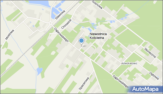 Niewodnica Kościelna, Krótka, mapa Niewodnica Kościelna