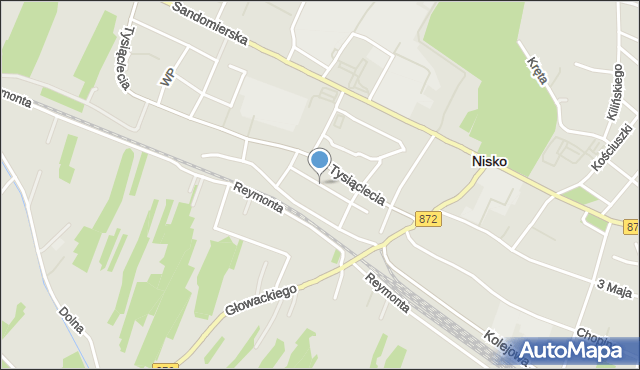 Nisko, Krasickiego Ignacego, bp., mapa Nisko