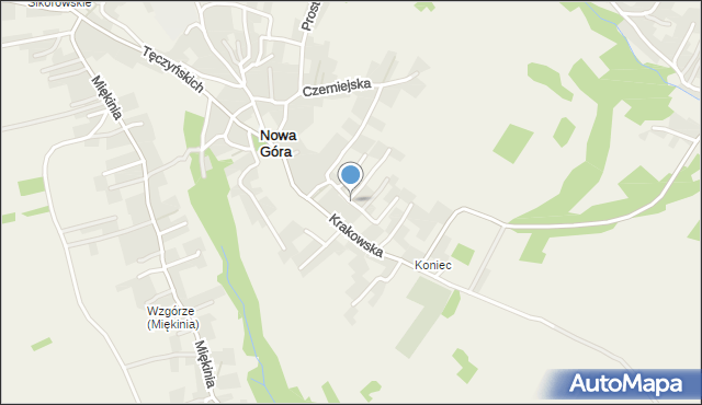 Nowa Góra gmina Krzeszowice, Króla Władysława Jagiełły, mapa Nowa Góra gmina Krzeszowice