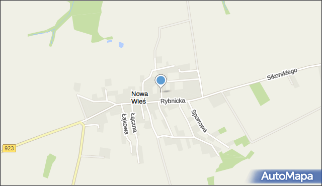 Nowa Wieś gmina Lyski, Krótka, mapa Nowa Wieś gmina Lyski