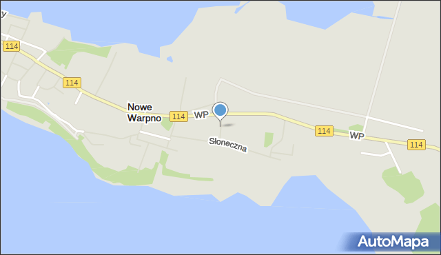 Nowe Warpno, Krótka, mapa Nowe Warpno