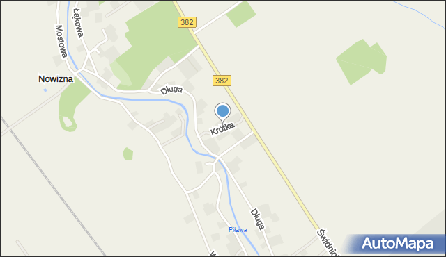 Nowizna gmina Dzierżoniów, Krótka, mapa Nowizna gmina Dzierżoniów