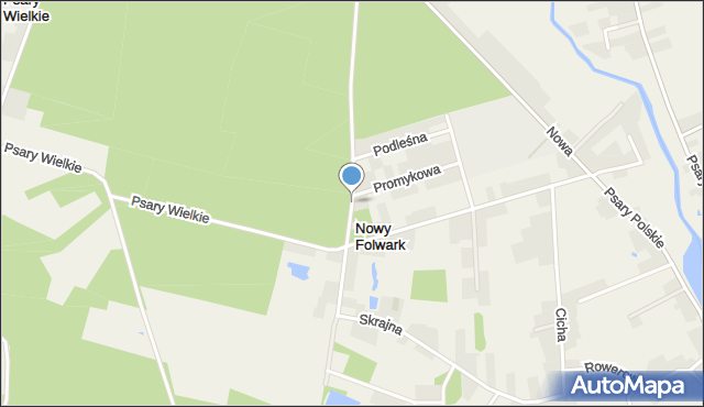 Nowy Folwark gmina Września, Krańcowa, mapa Nowy Folwark gmina Września