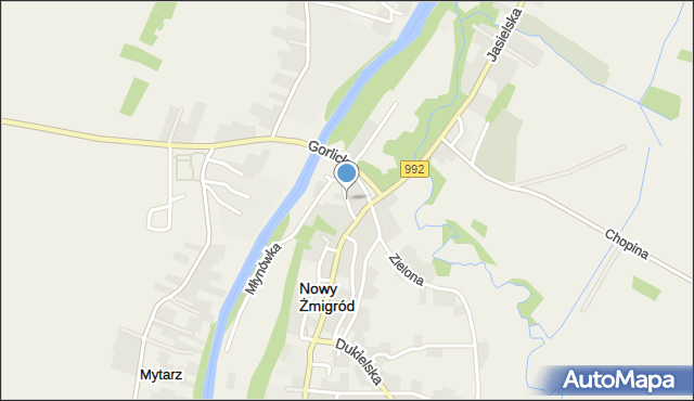 Nowy Żmigród, Krakowska, mapa Nowy Żmigród