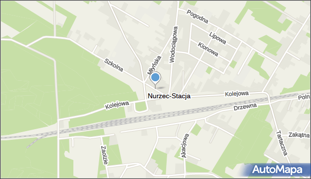 Nurzec-Stacja, Krótka, mapa Nurzec-Stacja