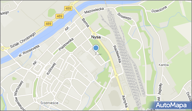 Nysa, Krakowska, mapa Nysy