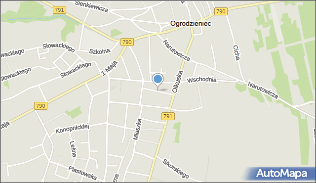 Ogrodzieniec powiat zawierciański, Króla Jana III Sobieskiego, mapa Ogrodzieniec powiat zawierciański