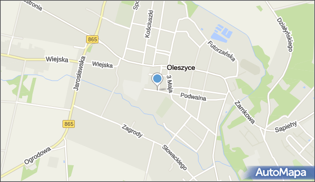 Oleszyce, Krótka, mapa Oleszyce