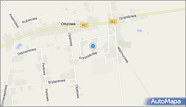 Olszowa gmina Kępno, Kryształowa, mapa Olszowa gmina Kępno