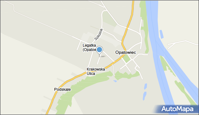 Opatowiec powiat kazimierski, Krótka, mapa Opatowiec powiat kazimierski