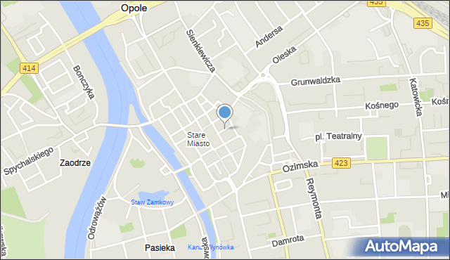 Opole, Krawiecka, mapa Opola