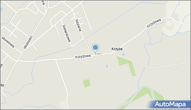 Opole, Krzyżowa, mapa Opola