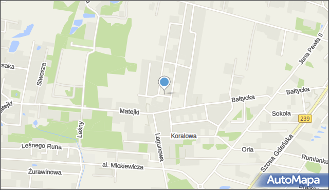 Osielsko, Krabowa, mapa Osielsko