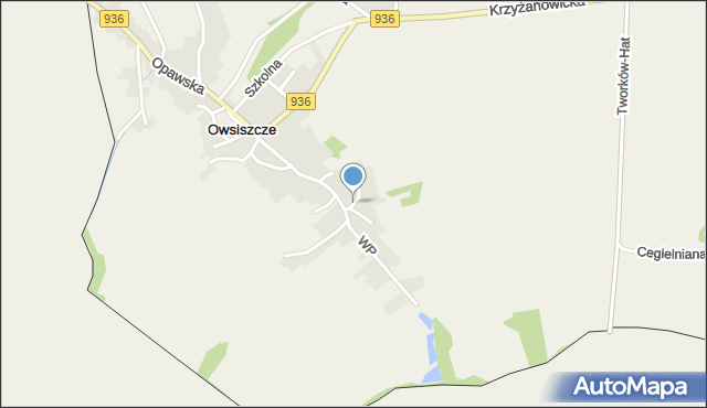 Owsiszcze, Krzywa, mapa Owsiszcze