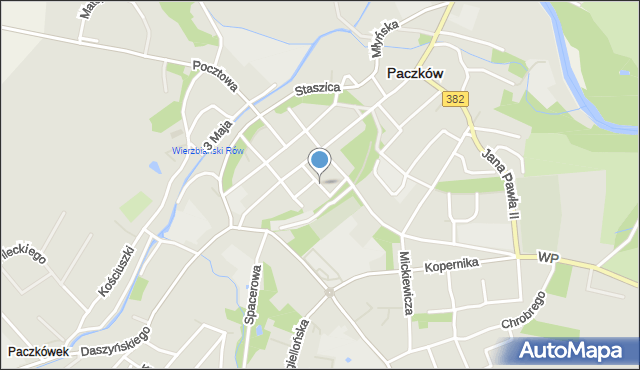 Paczków powiat nyski, Krasińskiego Zygmunta, mapa Paczków powiat nyski