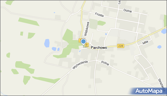 Parchowo powiat bytowski, Krótka, mapa Parchowo powiat bytowski