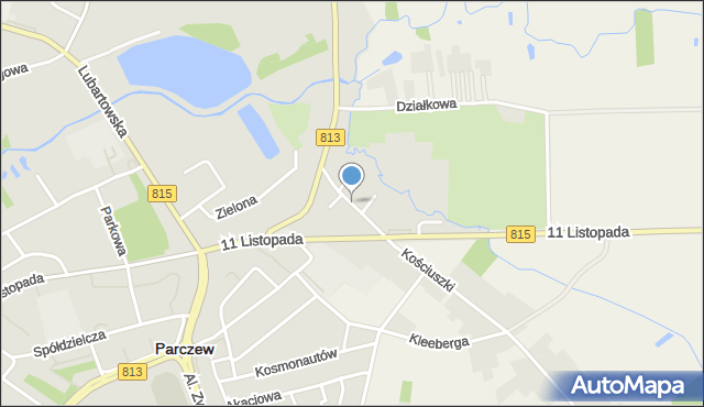 Parczew, Krańcowa, mapa Parczew