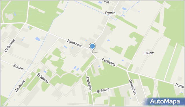 Pęclin, Krótka, mapa Pęclin