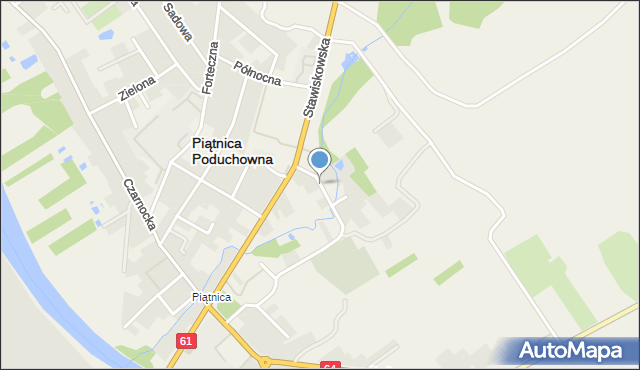 Piątnica Poduchowna, Krótka, mapa Piątnica Poduchowna