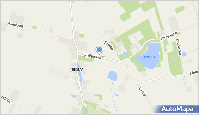 Piekary gmina Mszczonów, Królewska, mapa Piekary gmina Mszczonów