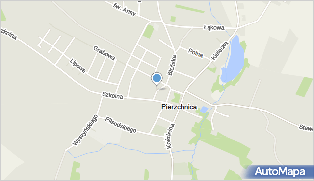 Pierzchnica powiat kielecki, Krótka, mapa Pierzchnica powiat kielecki