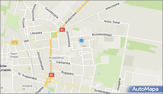 Piotrków Trybunalski, Krasickiego Ignacego, bp., mapa Piotrków Trybunalski
