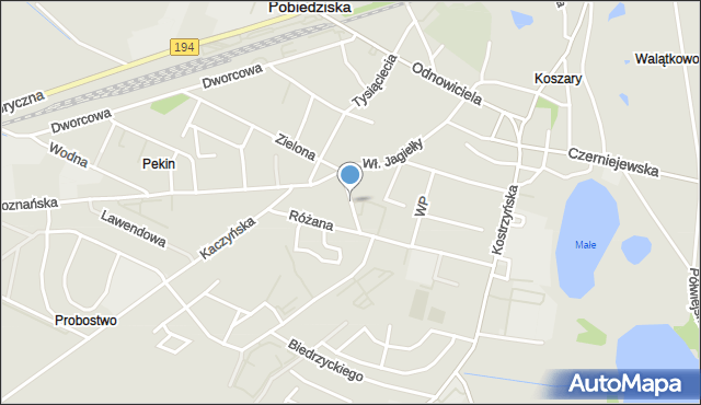 Pobiedziska, Królowej Jadwigi, mapa Pobiedziska