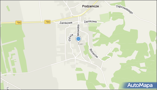 Podzamcze gmina Ogrodzieniec, Krakowska, mapa Podzamcze gmina Ogrodzieniec