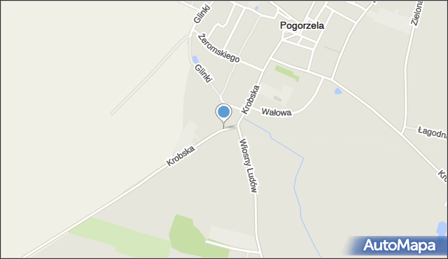 Pogorzela powiat gostyński, Krobska, mapa Pogorzela powiat gostyński