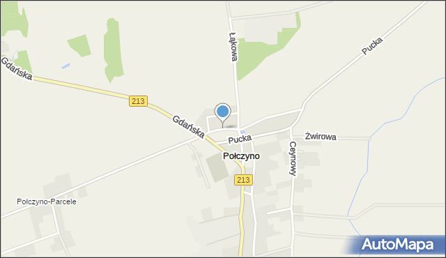Połczyno gmina Puck, Krótka, mapa Połczyno gmina Puck