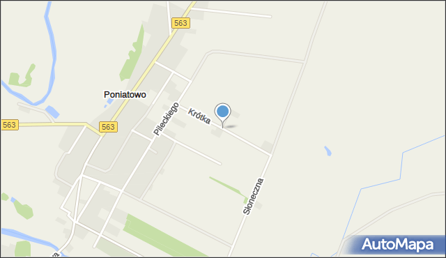 Poniatowo gmina Żuromin, Krótka, mapa Poniatowo gmina Żuromin