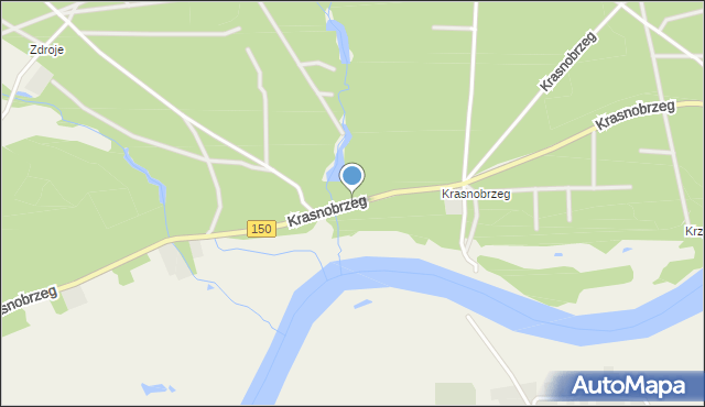Popowo gmina Wronki, Krasnobrzeg, mapa Popowo gmina Wronki
