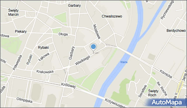 Poznań, Króla Kazimierza Wielkiego, mapa Poznania