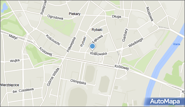 Poznań, Krakowska, mapa Poznania