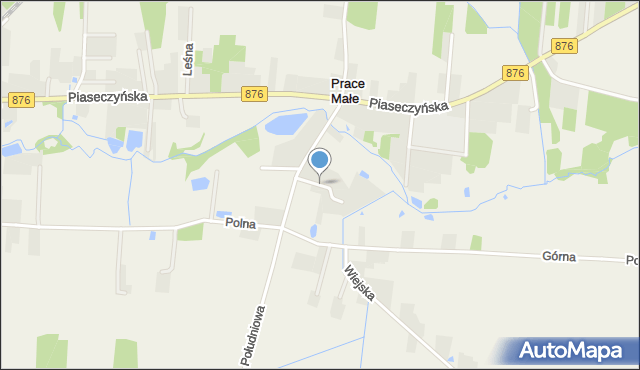 Prace Małe, Krótka, mapa Prace Małe