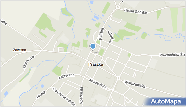 Praszka, Krótka, mapa Praszka